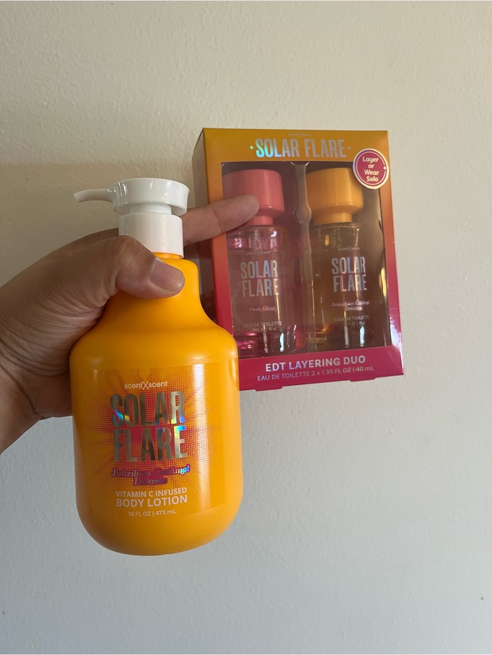 New Solar Flare lotion & twin body spray pack